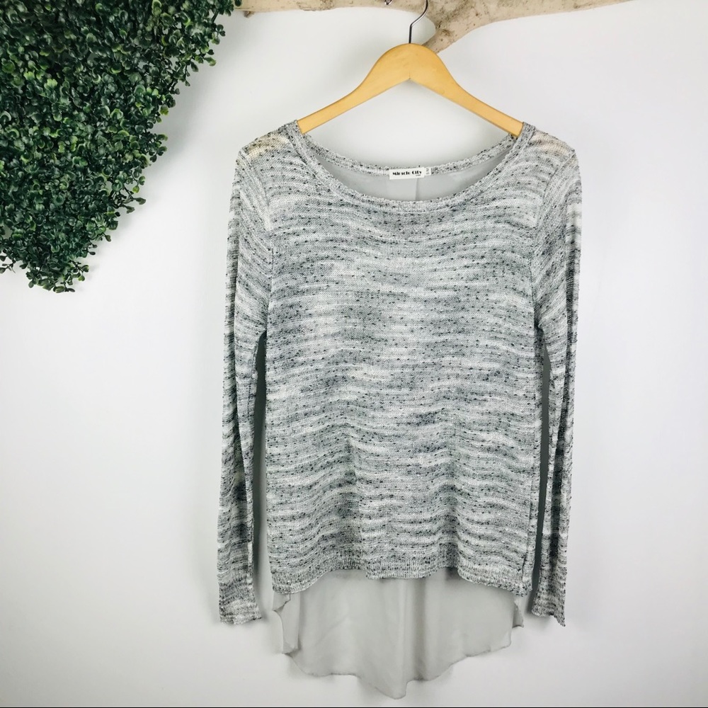 Miracle city | long sleeve shirt chiffon back bows